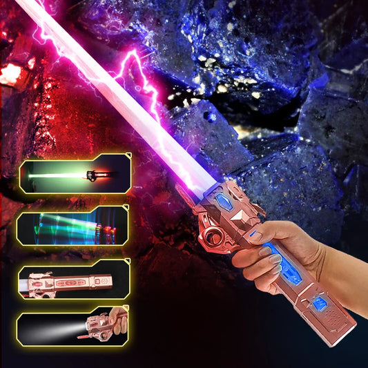 HKM-743507 Retractable LED Sound Laser Sword Toy for Kids - Light Up Cosplay Accessory