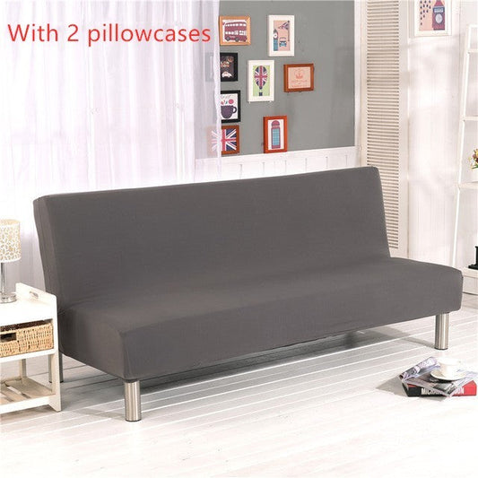HKM-743635 Striped All-in-One Sofa Cover with Elastic Stay-Put Design and Pillowcases