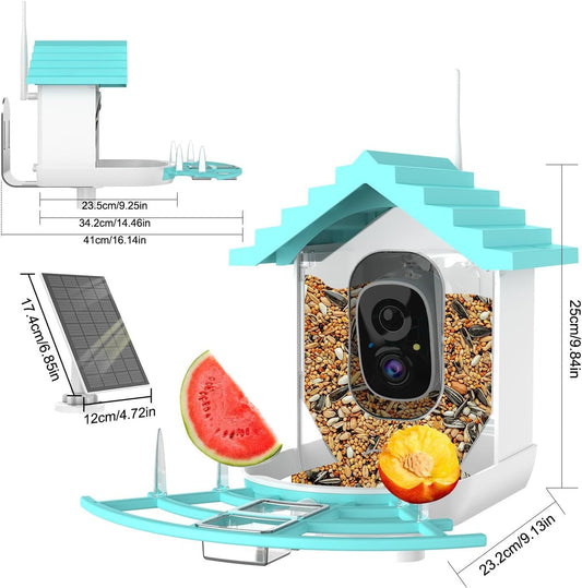 HKM-750099 Smart Bird Feeder with AI Bird Identification and Solar-Powered 2K Video Recording