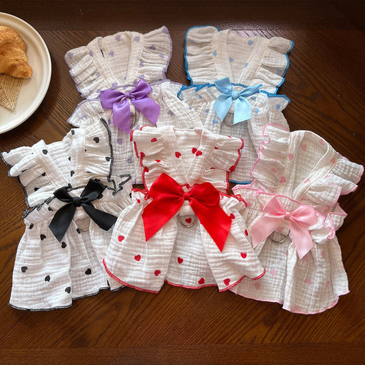 HKM-757651 Floral Cotton Dress for Pets in Various Colors and Sizes