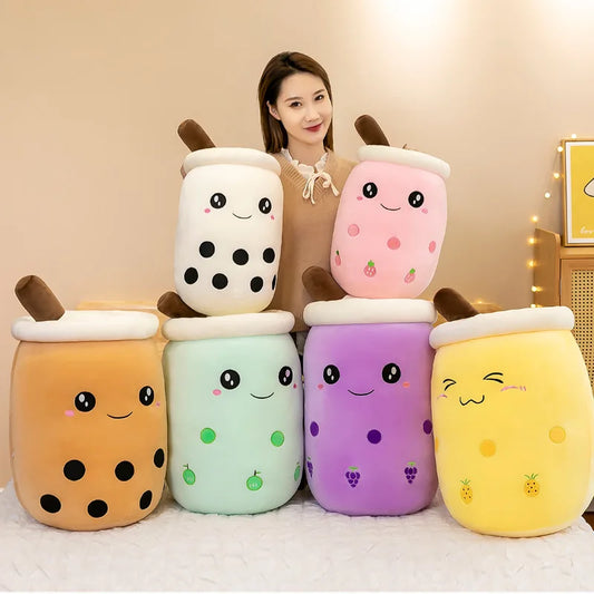 HKM-759315 Boba Milk Tea Plush Doll – Soft Stuffed Toy for Sofa Decoration, Stress Relief, Available in Various Sizes
