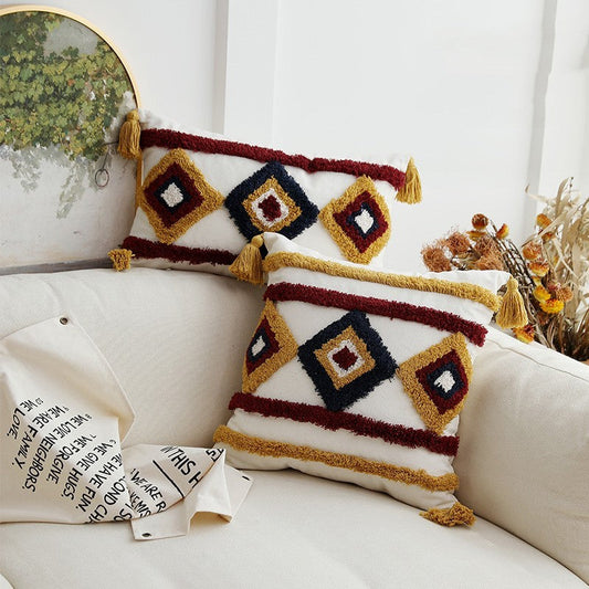 HKM-760659 Bohemian Square Cushion Cover for Living Room - Chic Design, 45x45cm & 30x50cm Options
