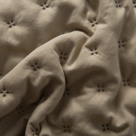 HKM-762835 Universal Solid Color Quilted Bedspread - Soft Chemical Fiber, Available in Two Sizes
