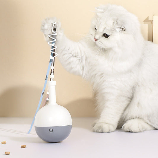 HKM-766739 Pet funny cat toy electric funny cat stick tumbler leaking ball toy