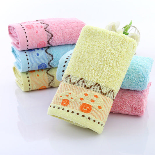 HKM-770003 Cotton Face Towel in Blue, Pink, and Yellow – 73x33 cm