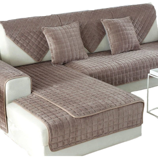 HKM-774035 Thickened Fleece Non-Slip Sofa Cushion Cover in Various Sizes and Colors