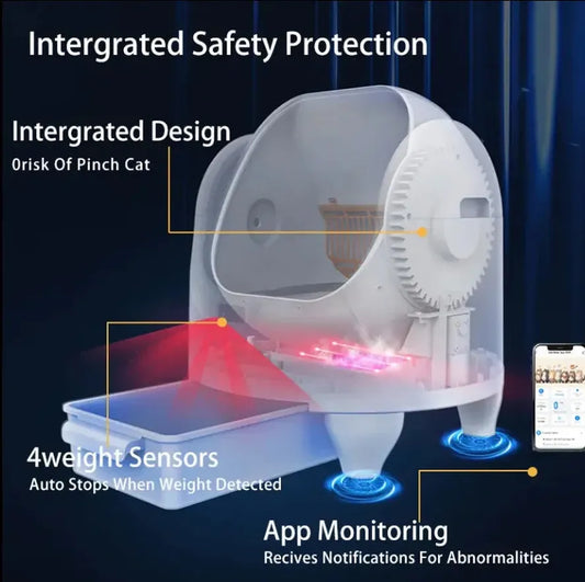 KTX-774483 Smart Self-Cleaning Cat Litter Box with WiFi Control and Low Noise Odour Protection