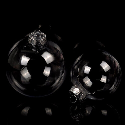 HKM-774483 Transparent Decorative Christmas Balls - 6cm, 8cm, 10cm Sizes in PET Plastic