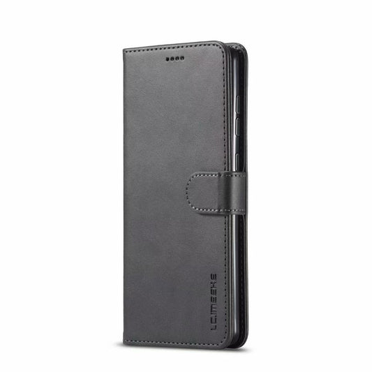 HKM-775123 Leather Wallet Case for Samsung, Apple, Huawei, Xiaomi - Magnetic Closure, Calf Pattern, Multiple Colors Available