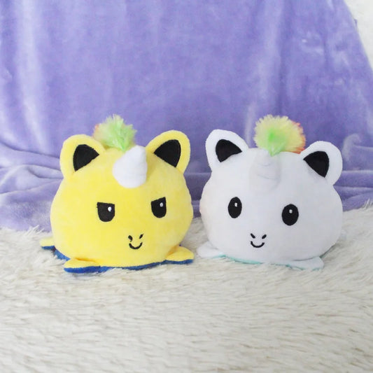 HKM-775123 Reversible Unicorn Plush Toy - Colorful Double-Sided Flip Doll with Soft PP Cotton Filling for Ages 2-14