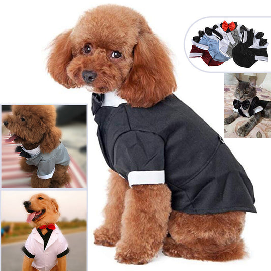 HKM-775827 Stylish Cotton Dress for Big Dogs with Bow Tie - Available in Multiple Colors and Sizes