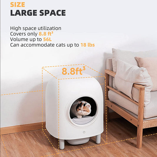 HKM-781459 Automatic Smart Cat Toilet with Enclosed Design and Deodorizing System