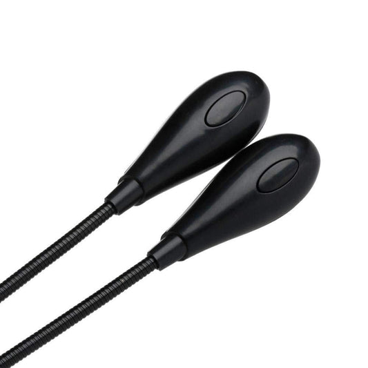 HKM-788883 Adjustable Double Head USB and Battery Operated Clip Light for Music Scores and Reading