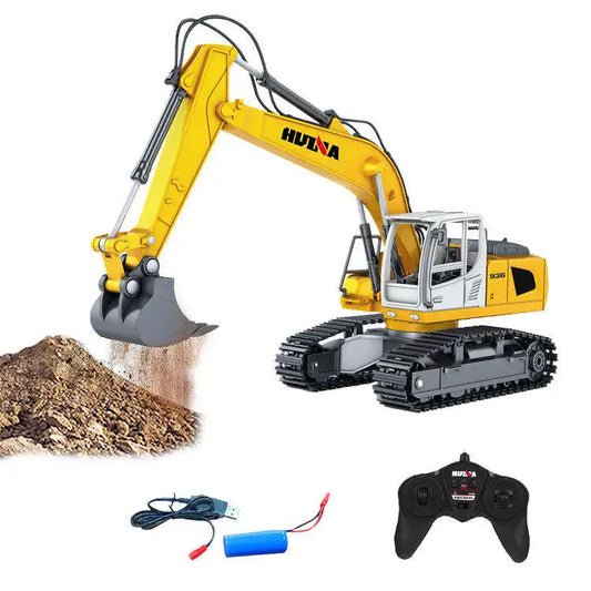 HKM-788947 1:24 Remote Control Excavator Truck for Kids - 6 Channels, Indoor/Outdoor Construction Toy