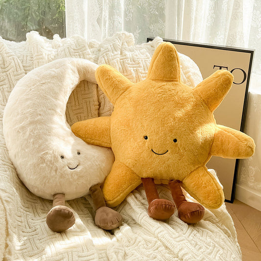 HKM-789971 Sun and Moon Plush Toy Pillow for Teenagers - Soft and Adorable Design, 25cm/45cm