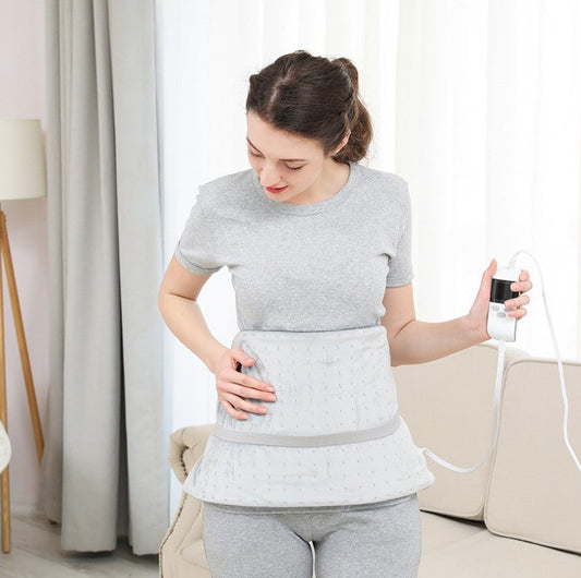 HKM-790675 Washable Electric Heating Pad for Back Pain Relief - 3 Heat Settings, Auto Off, Light Grey