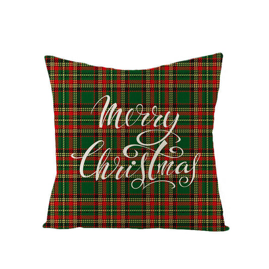 HKM-795731 Nordic Style Green Series Linen Christmas Pillow Cover, 45x45cm, Various Patterns
