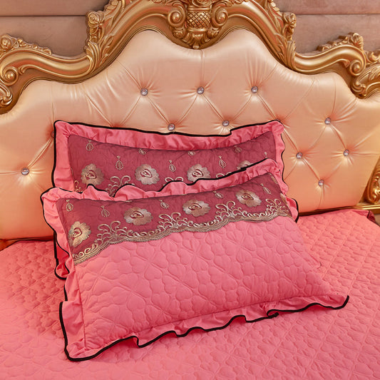 HKM-800851 Lace Quilted Thickened Single Pillowcase - Polyester 48cmx74cm in Multiple Colors