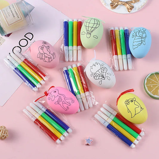 HKM-801043 DIY Hand-Painted Colorful Easter Egg Set for Kids - Creative Easter Party Decoration