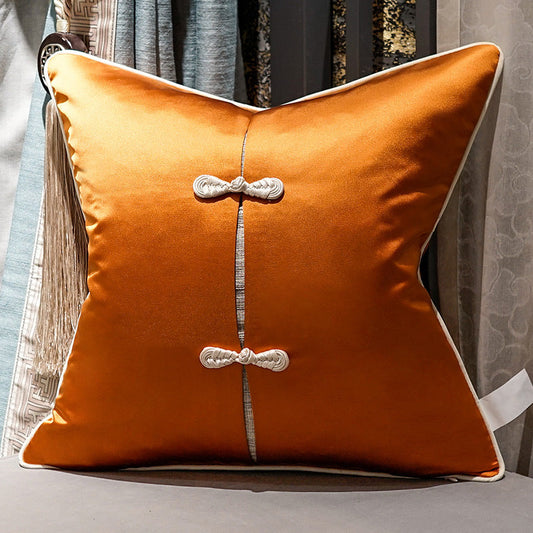HKM-803155 Light Luxury Chinese Style Lumbar Pillow with Inner Core - Multiple Sizes and Colors Available