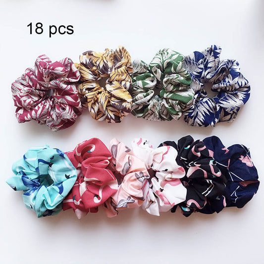 HKM-806419 Chiffon Flower Hair Band with Rubber Band - Bright Floral Accessory