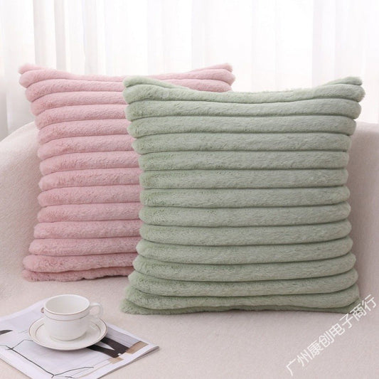 HKM-806547 Soft Plush Lumbar Cushion Cover in Hollow Flower Designs - Various Sizes Available