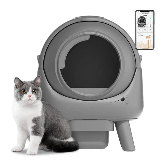 KTX-807251 Intelligent Self-Cleaning Cat Litter Box with Open-Top Design, 50L Capacity and Smart App Connectivity