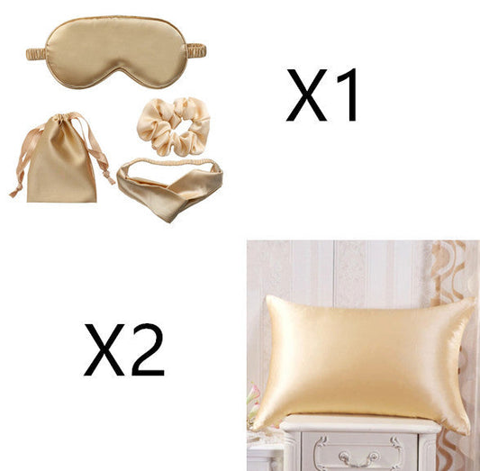 HKM-811219 Silk and Satin Pillowcase Set - Available in Multiple Colors