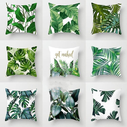 HKM-812307 Tropical Plant and Flower Pillow Cover, 45x45cm, Style 22