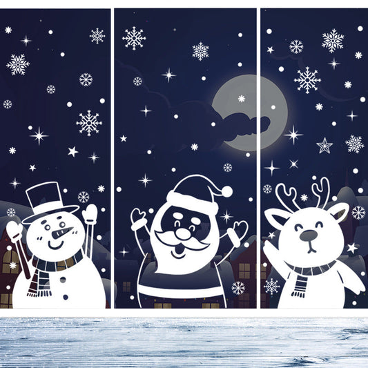 HKM-812371 Christmas Themed Window Decoration Static Stickers - Festive Designs for Holiday Decor