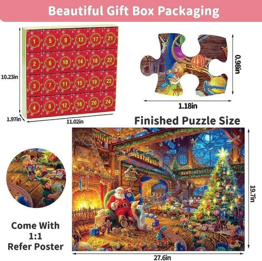 HKM-815315 Santa Claus Flat Puzzle Toy - 70x50 Paper Puzzle Featuring Classic Holiday Character