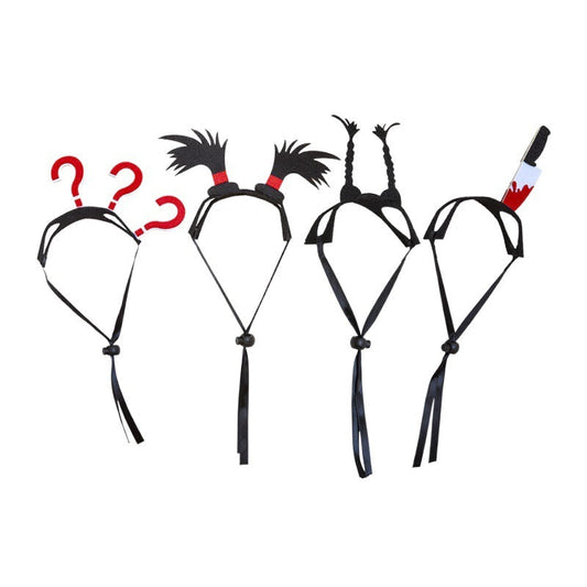 HKM-815699 Funny Braided Cat Headgear with Question Mark Face - Casual Acrylic Style
