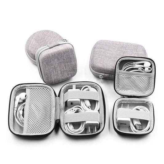 HKM-817875 Travel Storage Bag Set for Organizing Cords and Accessories - Non-Woven Fabric, Multiple Shapes and Sizes in Gray