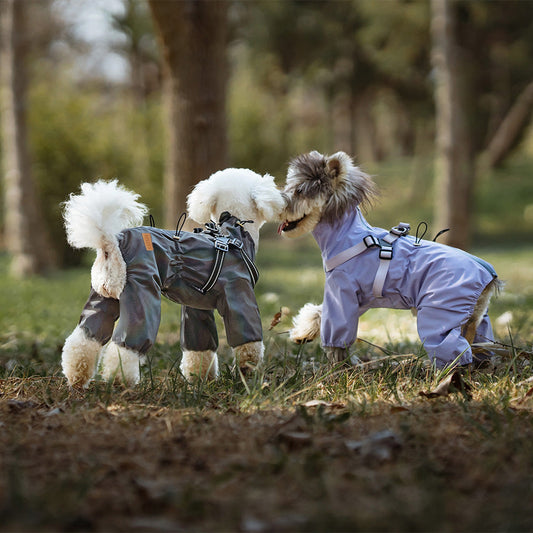 HKM-820819 Fashionable Dog Raincoat - Casual One-Piece in Multiple Colors and Sizes