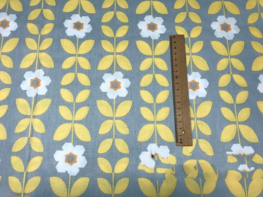 HKM-821139 Premium 100% Cotton Printed Bed Fabric for Bedding and Curtains - Water Printed, Yellow & Blue Options Available, 160cm Width