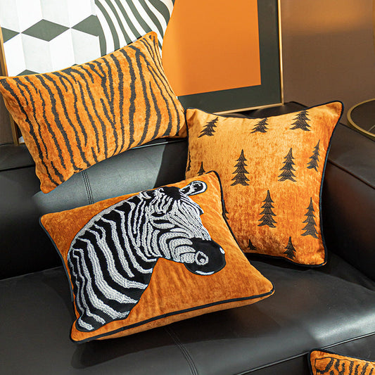 HKM-821523 Nordic Style Embroidered Chenille Throw Pillow Cover - Various Designs Available