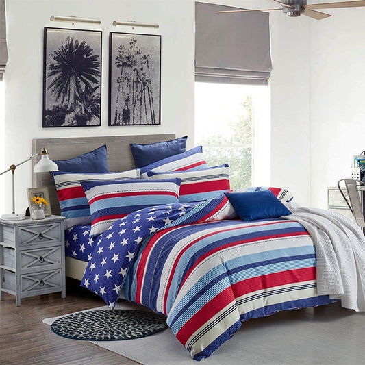 HKM-830035 Brushed Polyester Four-Piece Bedding Set with Quilt Bag, Sheets, and Pillow Bags in XL/L and S Sizes