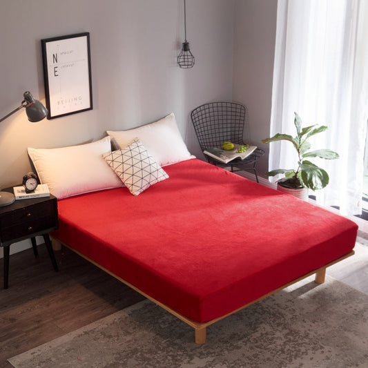 HKM-830675 Flannel Single Bed Sheet - Polyester, Plain Pattern, Multiple Color Options, 120x200, 150x200, 180x200 Sizes
