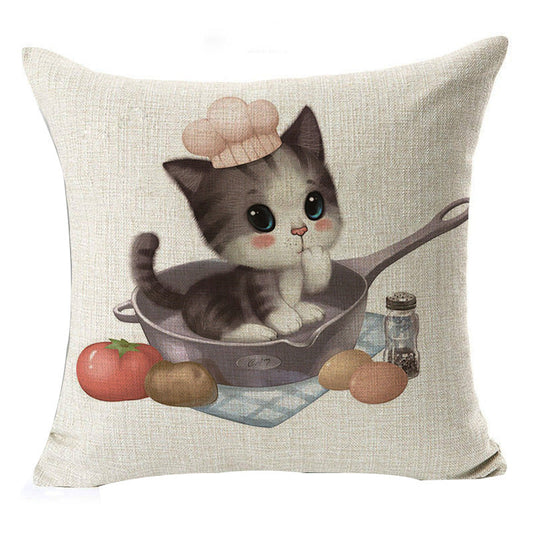 HKM-833619 Cartoon Anime Print Cotton Pillow Case - 45x45cm