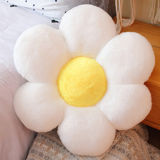 HKM-833939 Colorful Flower Plush Cushion - Super Soft Short Plush, 30-65 cm for Ages 7-14