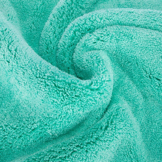 KTX-834387 High-Density Double-Sided Coral Fleece Car Wiper Towel - Green Fur Monster Design