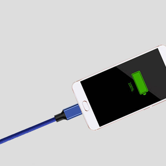 HKM-835347 1m Fast Charging Lightning Cable - Black/Red/Blue, Single Connector Data Line