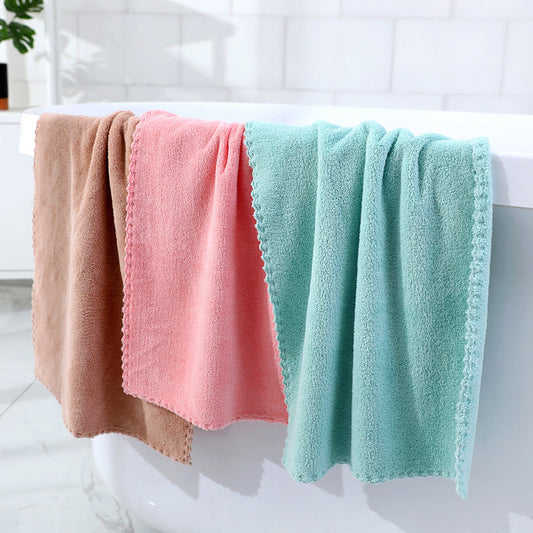 KTX-837523 Coral Fleece Household Towel in Multiple Colors - Soft and Absorbent, 30*60cm & 35*75cm Sizes