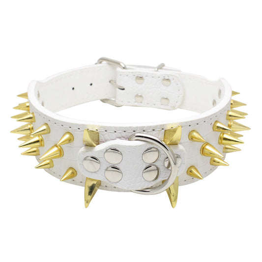 HKM-837779 Explosion-Proof and Bite-Resistant Large Pet Collar - Adjustable PU Design