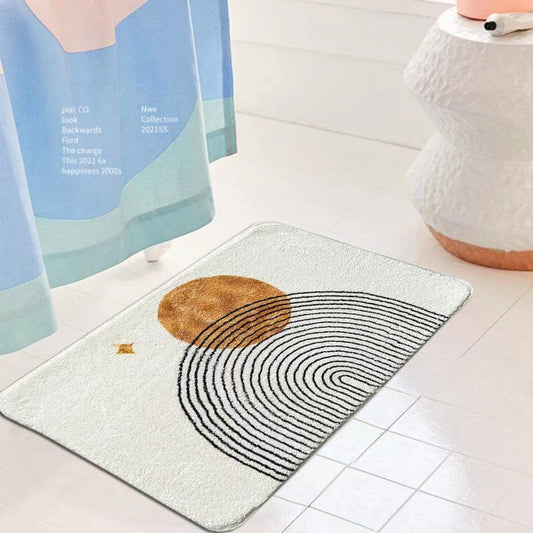 HKM-840467 Modern Minimalist Imitation Cashmere Non-slip Bathroom Floor Mat - Starry Sky, Abstract Designs, Multiple Sizes Available