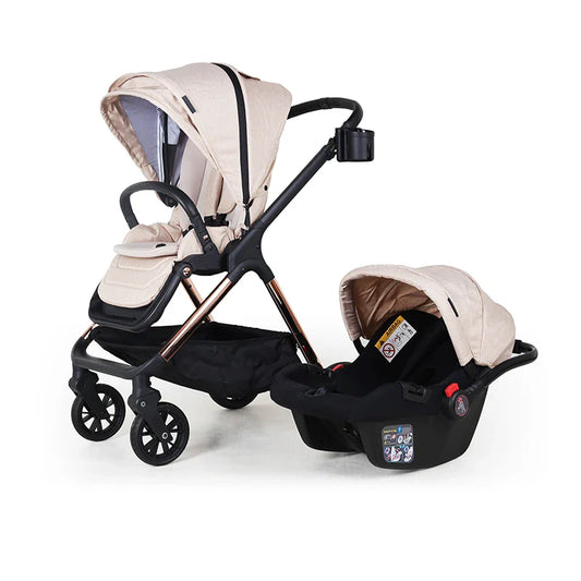 KTX-841747 3-in-1 Lightweight Baby Stroller with Car Seat and Storage Basket, Reversible and Foldable with Cup Holder