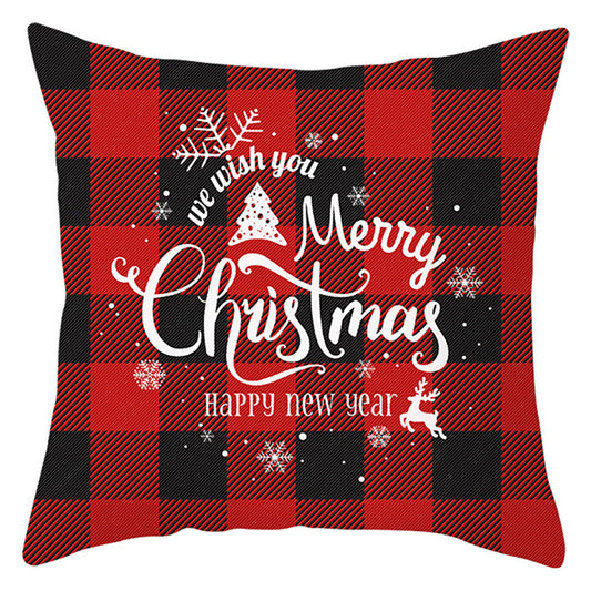 HKM-843411 European Linen Christmas Pillowcase with Landscape Pattern and PP Cotton Filling