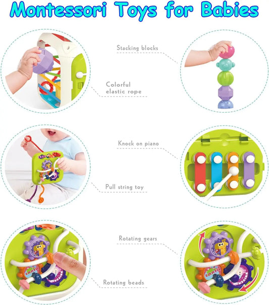 HKM-844819 7-in-1 Educational Sensory Activity Cube for Toddlers - Shape Sorter Toy for Ages 0-4 Years