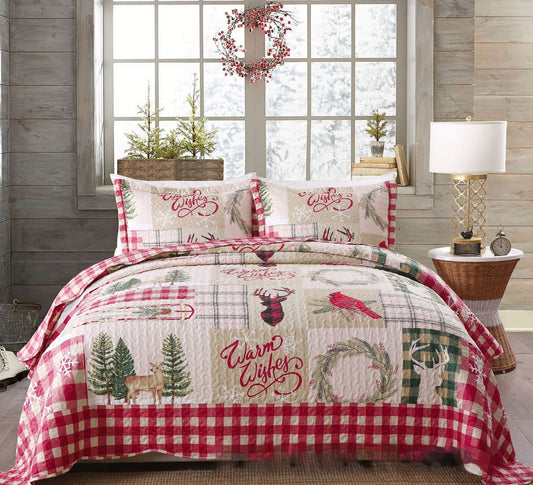 HKM-845011 Cartoon Anime Cotton Three-Piece Bed Cover Set for Twin & Full Sizes