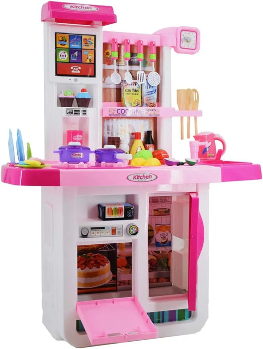 HKM-848147 Kids Kitchen Playset - Pretend Cooking Toys for Girls Age 2-14, ABS Plastic, EPT821993